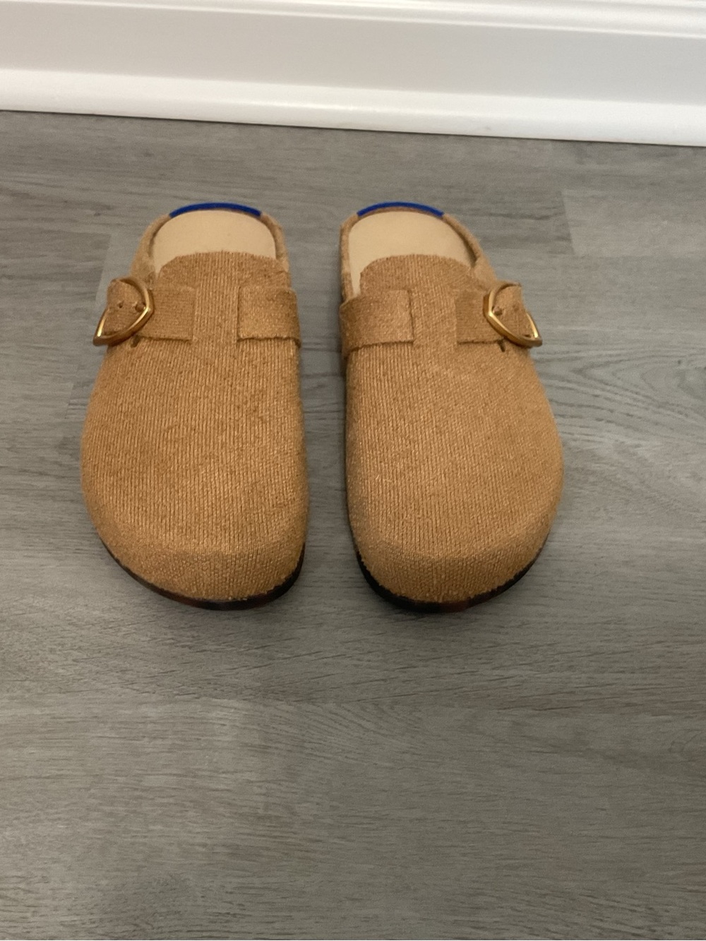 Rothy's Womens Camel Slip-On Buckle Clogs